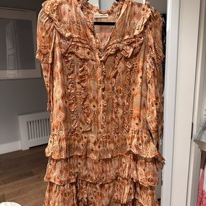 Ulla Johnson Orange Long Sleeve Sundress